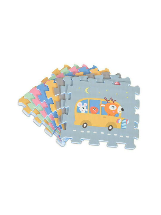 Moni Interactive Floor Puzzle Transportation 3087 with Animals 9 Pieces