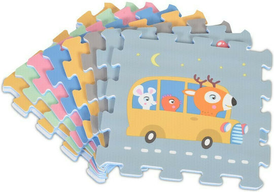 Moni Interactive Floor Puzzle Transportation 3087 with Animals 9 Pieces