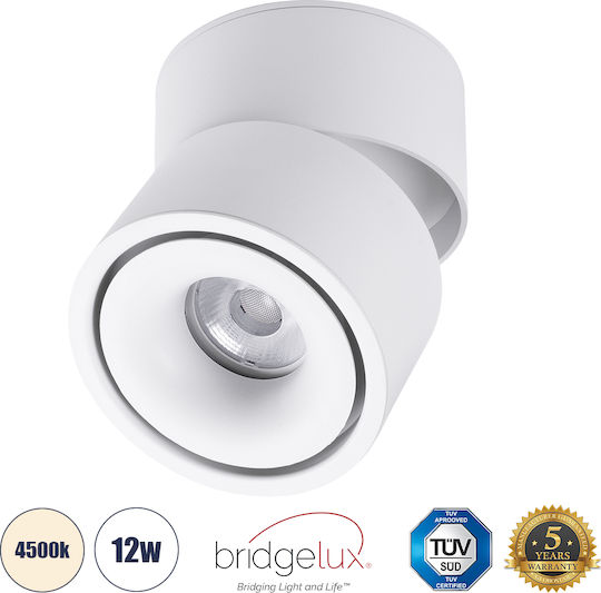 GloboStar Omega Единично Спот с Цокъл GU10 в Бял Цвят