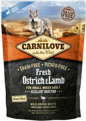 Carnilove Fresh Ostrich & Lamb 1.5kg Dry Food Grain Free for Adult Dogs of Small Breeds with Lamb