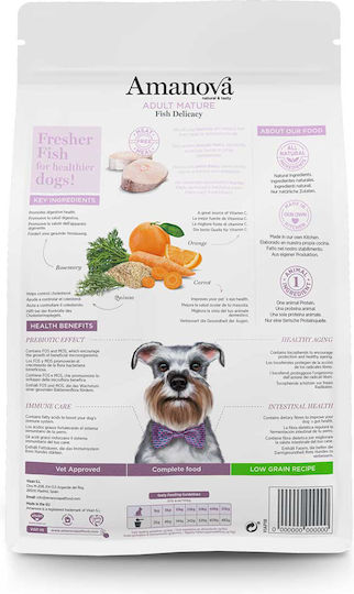 Amanova Adult Mature 10kg Trockenfutter ohne Getreide & Gluten für ältere Hunde mit Fisch
