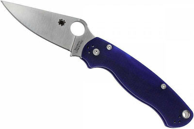 Spyderco Paramilitary 2 S110V Pocket Knife Blue with Blade made of Steel in Sheath