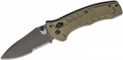 Benchmade Turret Pocket Knife Khaki with Blade made of Stainless Steel in Sheath