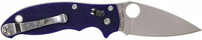 Spyderco Manix 2 G10 Pocket Knife Blue with Blade made of Stainless Steel in Sheath