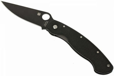 Spyderco Military Pocket Knife Black with Blade made of Stainless Steel in Sheath