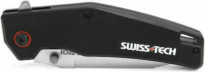 Swiss Tech G10 Satin Polish Pocket Knife Black with Blade made of Stainless Steel