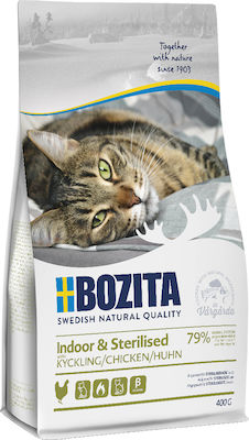 Bozita Indoor & Sterilised Hrană Uscată pentru Pisici Sterilizate cu Pui 0.4kg