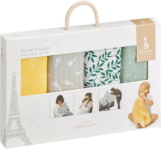 Sophie La Girafe Пелена За Бебе 70x70см 4 Бройки