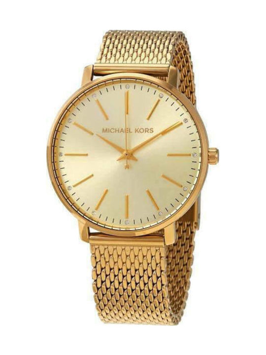 Michael Kors Pyper Дамски Часовник 38mm Кварцов Със Златен Метален Браслет