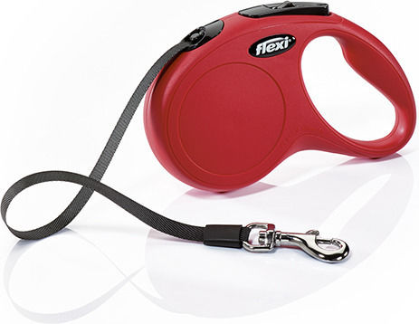 Flexi Foldable Dog Leash/Lead Strap New Classic 5m to 12kg (Red) in Red color 5m up to 12kg