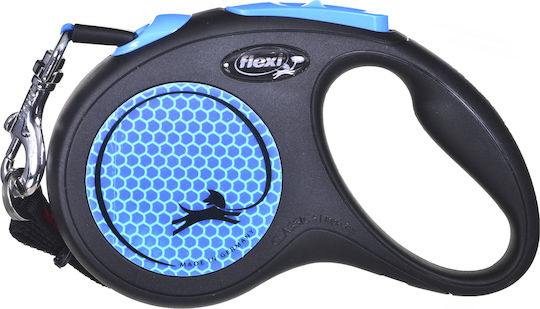 Flexi Foldable Dog Leash Lead Strap New Neon In Blue Colour 5m Up To 15kg