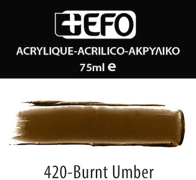 +Efo Acrylic Acrylic Paint Set in Brown color 420 Burnt Umber 75ml 1pcs 388420