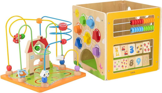 Viga Toys Maze 5-in-1 Toy Box made of Wood for 36++ Months