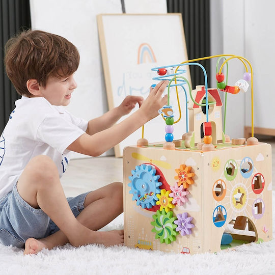 Viga Toys Maze 5-in-1 Toy Box made of Wood for 36++ Months