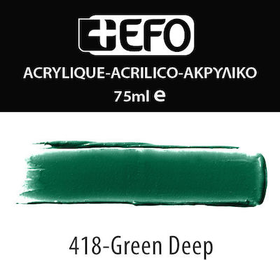 +Efo Acrylic Acrylic Paint Set in Green color 418 Green Deep 75ml 1pcs 388418