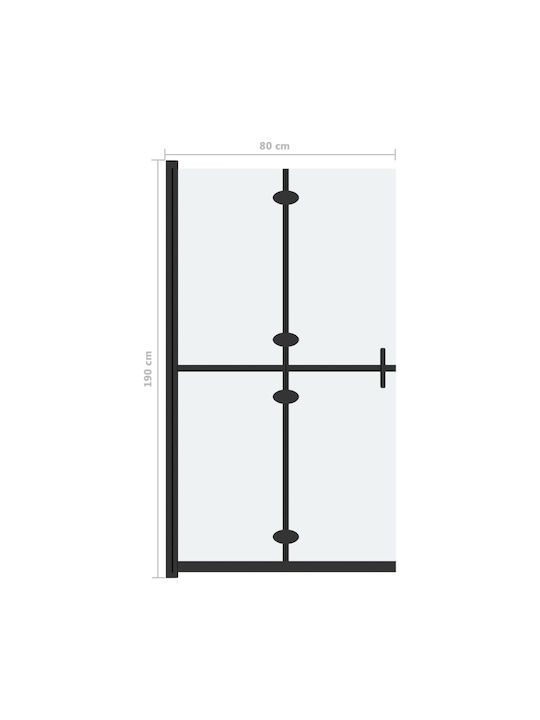 vidaXL Divider de verandă Duș cu Pliabil Ușă 80x190cm Sticlă transparentă