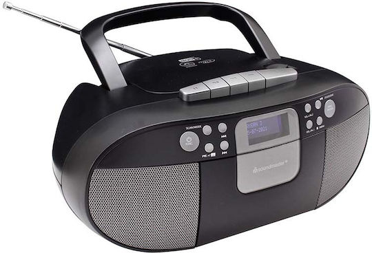 Soundmaster DAB+ Boombox SCD7800 Φορητό Ηχοσύστημα με CD / MP3 / USB / Κασετόφωνο / Ραδιόφωνο Μαύρο