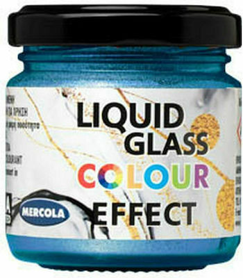 Mercola Liquid Glass Effect Handwerkliche Farbe Blau Für Flüssiges Glas Metallisch 90ml