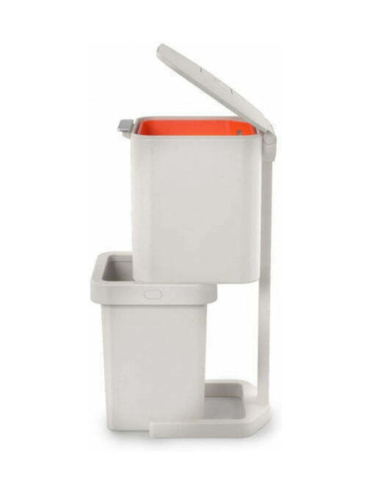 Joseph Joseph Totem Recycling Plastic Waste Bin 40lt White