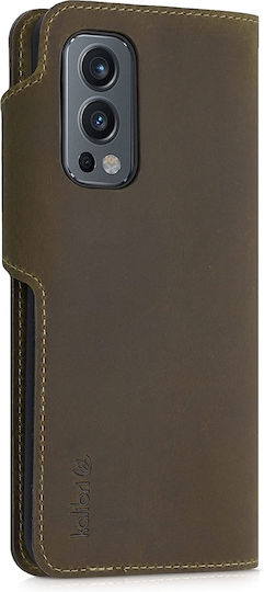 Kalibri Suede Brieftasche Leder Braun (OnePlus Nord 2)