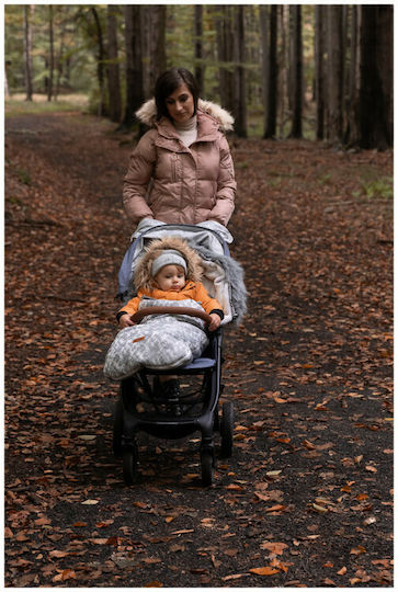 Sensillo Olaf Stroller Footmuff Waterproof Graphite with Fleece Lining 100x45cm
