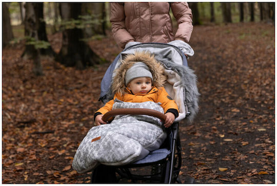 Sensillo Olaf Stroller Footmuff Waterproof Graphite with Fleece Lining 100x45cm