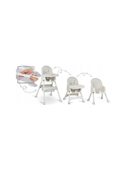 Ricokids Milo Καρεκλάκι Φαγητού 3 in 1 με Ρυθμιζόμενο Ύψος Γκρι