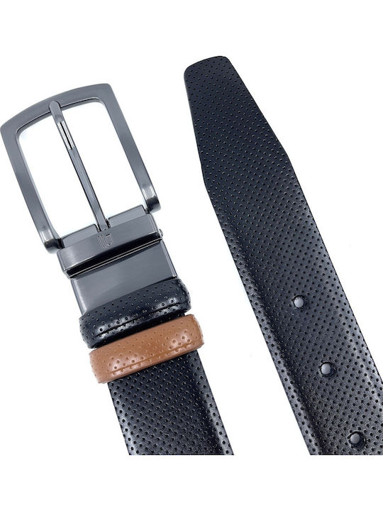 Men's Belt Leather Double Sided Black / Taba