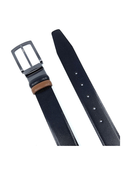 Men's Belt Leather Double Sided Black / Taba