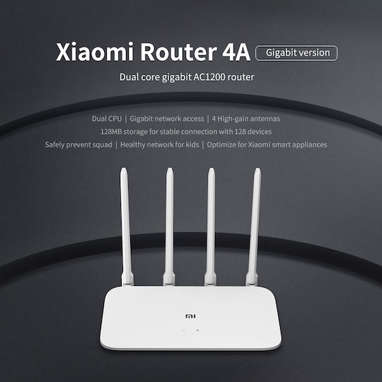 Xiaomi Mi Router 4A (Gigabit Version) Ασύρματο Router Wi‑Fi 5 με 2 Θύρες Gigabit