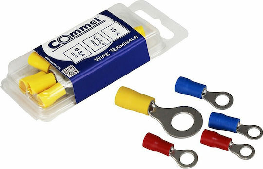 Commel Elektrische Terminals mit Loch mit Isolierung 0,5-1,5mm² Rot (CO365882) in einem Set von 25Stück