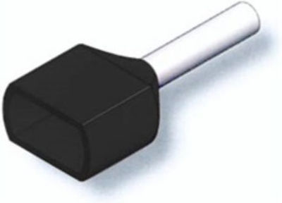 Adeleq Elektrischer Terminal Aderendhülse mit Isolierung 2x1,5mm² Schwarz (12-551152)