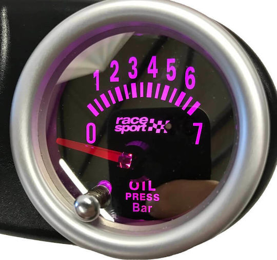 Racesport Όργανο Πίεσης Λαδιού Αυτοκινήτου Φιμέ 52mm