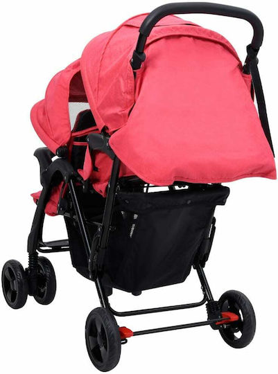 vidaXL Verstellbar Doppelter Kinderwagen Geeignet für Neugeborene Rot