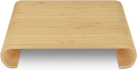 Navaris Wood Bamboo Desktop Stand Monitor Brown