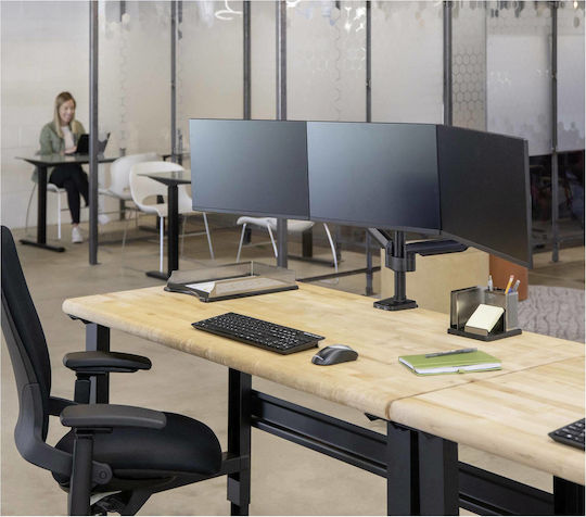 Fellowes Platinum Desktop Stand for 3 Monitors up to 27" with Arm