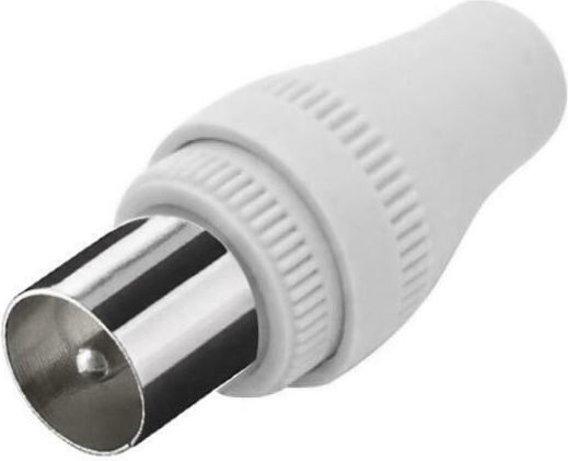 Powertech Βύσμα Coaxial male 5τμχ Λευκό (CAB-V011)