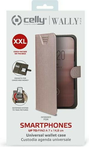 iSelf Celly Unica Grip Book Case up to 5.5" Pink