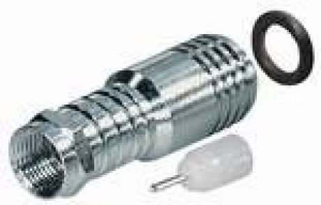 Anga F-Connector male Πρεσσαριστό Υδατοστεγές Βιδωτό με 2 δακτυλίδια & σιλικονούχο λάδι με εσωτερικό pin-long version Φ 10mm (271-30)