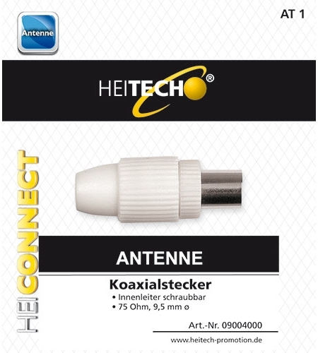 Heitech Ștecher Coaxial masculin Alb (09004000)