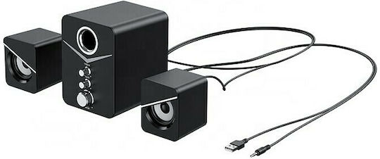 Havit SF123BT Ηχεία Υπολογιστή 2.1 με RGB Φωτισμό και Bluetooth σε Μαύρο Χρώμα