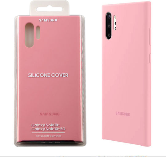 Samsung Silicone Cover Umschlag Rückseite Silikon Rosa (Galaxy Note 10+)