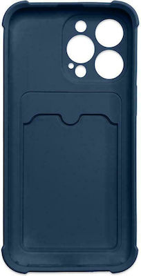 Hurtel Armor Air Bag Synthetic Back Cover Durable with Credit Card Holder Navy Blue (iPhone 13 mini)