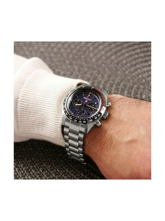 Seiko Prospex Speedtimer Uhr Chronograph Solar mit Silber Metallarmband