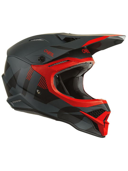 O'neal 3SRS Vertical V.22 Matt Black/Light Blue Motorradhelm Motocross ECE 22.05 ONL000KRA20