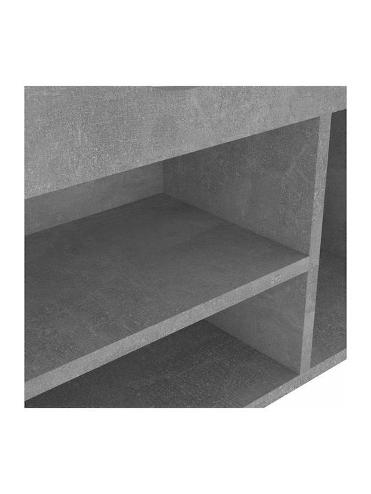 Wooden Shoe Organizer with 2 Shelves Grey 104x30x49cm