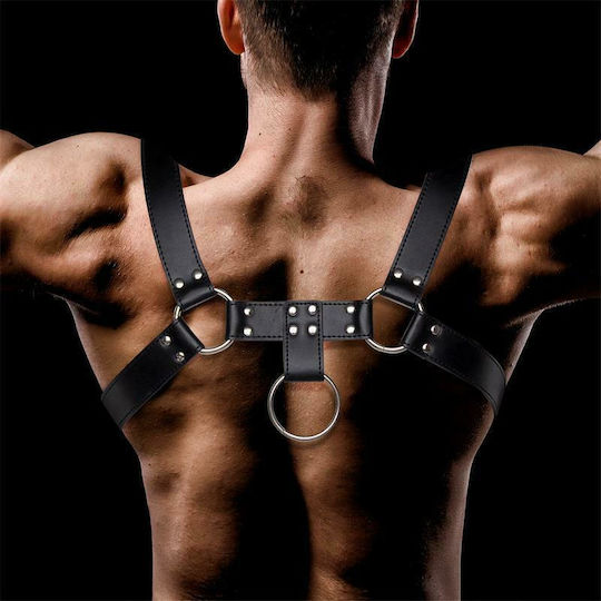 IntoYou Fetish Domine Male Chest Bondage Harness Vegan Leather Schwarz FI-450