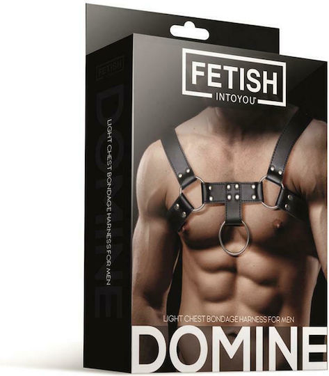 IntoYou Fetish Domine Male Chest Bondage Harness Vegan Leather Schwarz FI-450