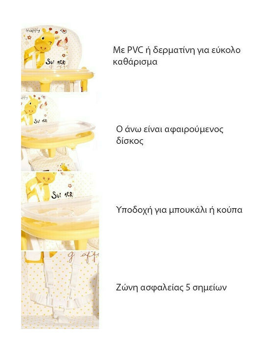 Lorelli Cryspi Foldable Baby Highchair with Adjustable Height Green Frosty