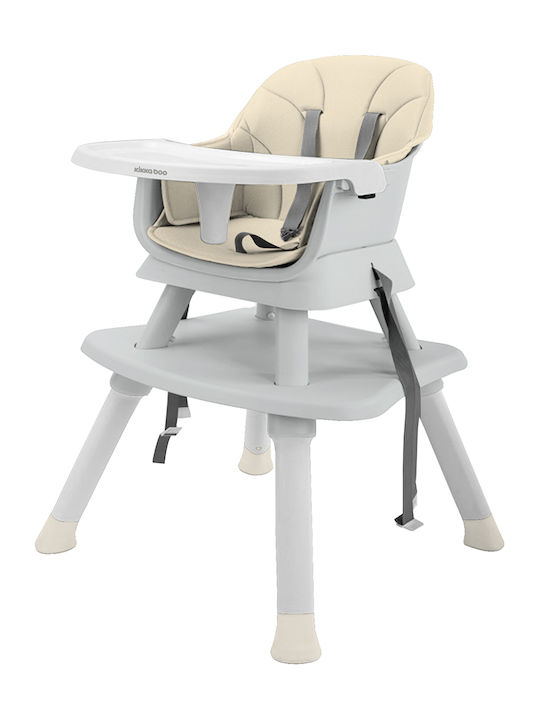 Kikka Boo Eat & Play Baby Highchair 6 in 1 with Adjustable Height Beige